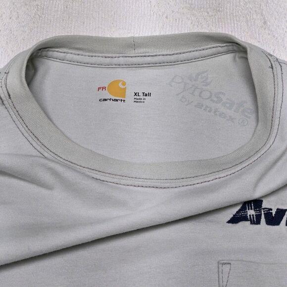 Carhartt Grey Fire Pyro Safe Antex Cat 2 Men XL Tall Industrial Safe Work Shirt - Picture 5 of 8